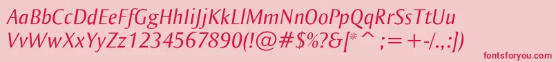 Ogiremaitalic Font – Red Fonts on Pink Background