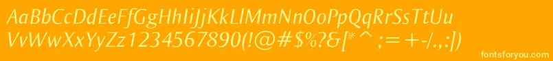 Ogiremaitalic Font – Yellow Fonts on Orange Background