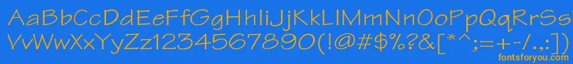 TektonWd Font – Orange Fonts on Blue Background