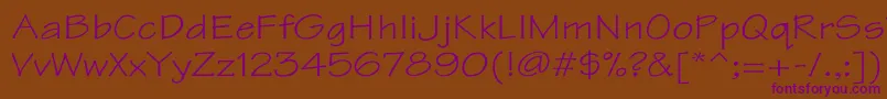 TektonWd-fontti – violetit fontit ruskealla taustalla
