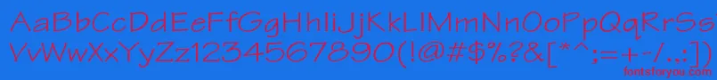 TektonWd Font – Red Fonts on Blue Background