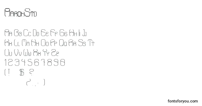 Шрифт AaronStd – алфавит, цифры, специальные символы