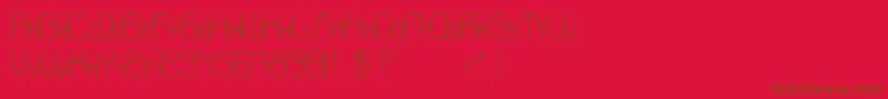 AaronStd-Schriftart – Braune Schriften auf rotem Hintergrund