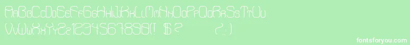 フォントAaronStd – 緑の背景に白い文字