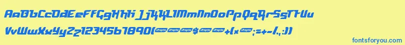 Freya ffy Font – Blue Fonts on Yellow Background