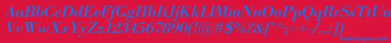 BodoniClassicoBolditalic Font – Blue Fonts on Red Background