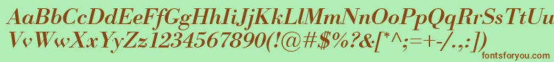 BodoniClassicoBolditalic Font – Brown Fonts on Green Background