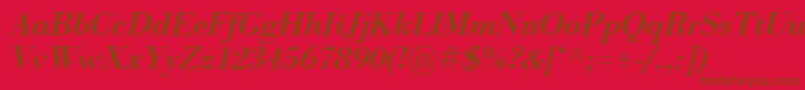 En savoir plus sur la police BodoniClassicoBolditalic Police BodoniClassicoBolditalic – polices brunes sur fond rouge