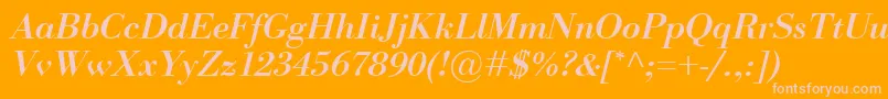 Шрифт BodoniClassicoBolditalic – розовые шрифты на оранжевом фоне