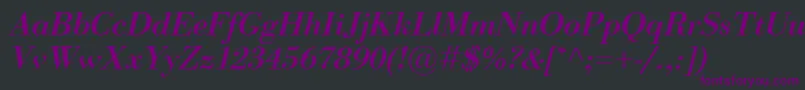 BodoniClassicoBolditalic-Schriftart – Violette Schriften auf schwarzem Hintergrund