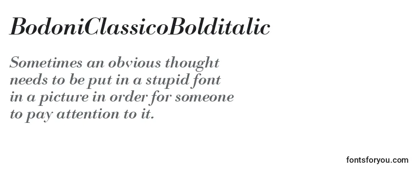 BodoniClassicoBolditalic -fontin tarkastelu