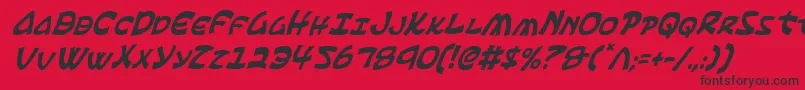 フォントEphesianCondensedItalic – 赤い背景に黒い文字