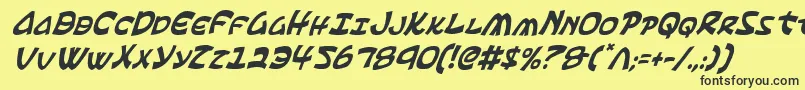 EphesianCondensedItalic Font – Black Fonts on Yellow Background