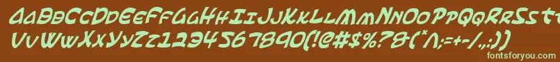 EphesianCondensedItalic Font – Green Fonts on Brown Background