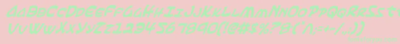 EphesianCondensedItalic-Schriftart – Grüne Schriften auf rosa Hintergrund