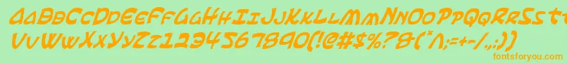 EphesianCondensedItalic Font – Orange Fonts on Green Background