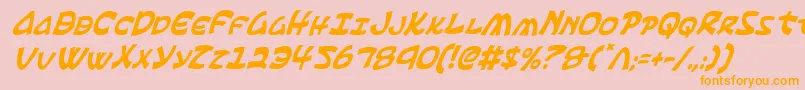 フォントEphesianCondensedItalic – オレンジの文字がピンクの背景にあります。