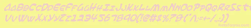 EphesianCondensedItalic Font – Pink Fonts on Yellow Background