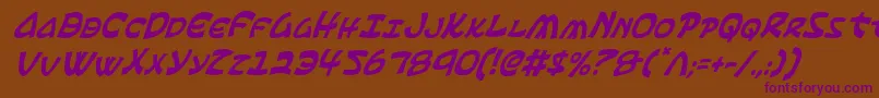 EphesianCondensedItalic Font – Purple Fonts on Brown Background