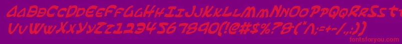 EphesianCondensedItalic Font – Red Fonts on Purple Background