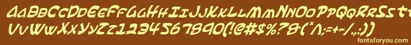 EphesianCondensedItalic Font – Yellow Fonts on Brown Background