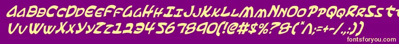 EphesianCondensedItalic Font – Yellow Fonts on Purple Background