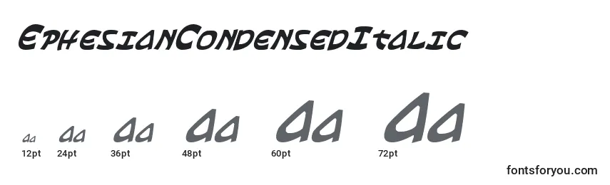 Размеры шрифта EphesianCondensedItalic