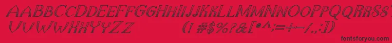 TheDarkTitanClassicItalic-Schriftart – Schwarze Schriften auf rotem Hintergrund