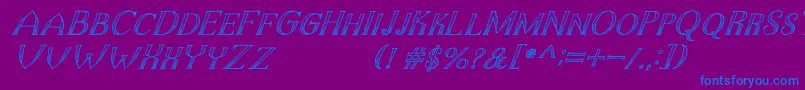 TheDarkTitanClassicItalic Font – Blue Fonts on Purple Background