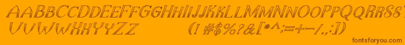 TheDarkTitanClassicItalic Font – Brown Fonts on Orange Background