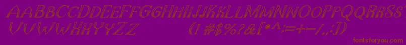 TheDarkTitanClassicItalic-fontti – ruskeat fontit violetilla taustalla