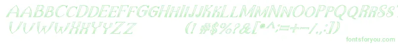 Fonte TheDarkTitanClassicItalic – fontes verdes em um fundo branco