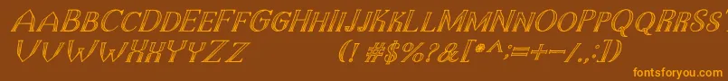 TheDarkTitanClassicItalic Font – Orange Fonts on Brown Background
