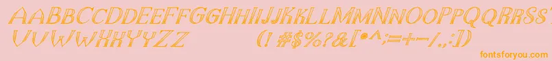 TheDarkTitanClassicItalic Font – Orange Fonts on Pink Background