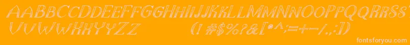 TheDarkTitanClassicItalic Font – Pink Fonts on Orange Background