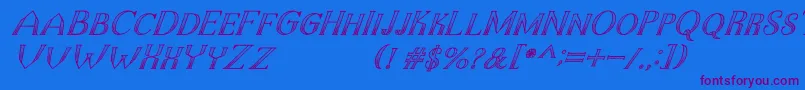 Шрифт TheDarkTitanClassicItalic – фиолетовые шрифты на синем фоне