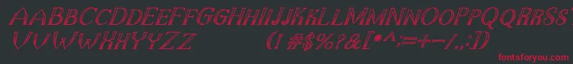 フォントTheDarkTitanClassicItalic – 黒い背景に赤い文字