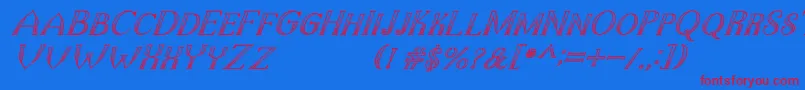 フォントTheDarkTitanClassicItalic – 赤い文字の青い背景