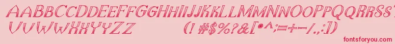 TheDarkTitanClassicItalic Font – Red Fonts on Pink Background