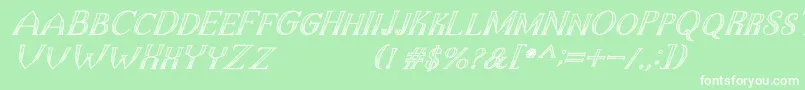 TheDarkTitanClassicItalic Font – White Fonts on Green Background