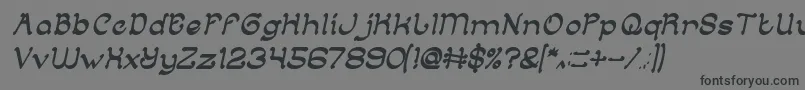 Czcionka ArabianKnightItalic – czarne czcionki na szarym tle