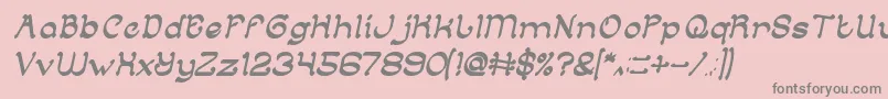 ArabianKnightItalic-fontti – harmaat kirjasimet vaaleanpunaisella taustalla