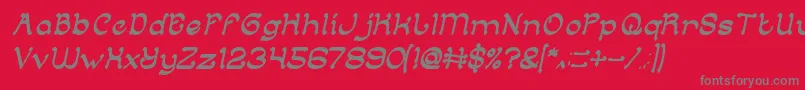 Fonte ArabianKnightItalic – fontes cinzas em um fundo vermelho