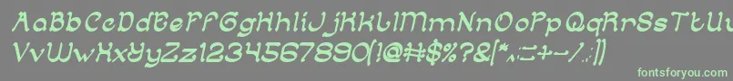 ArabianKnightItalic Font – Green Fonts on Gray Background