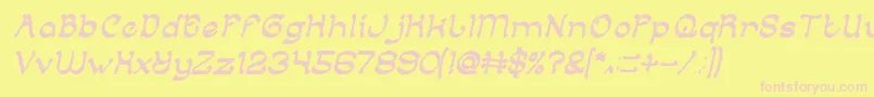 ArabianKnightItalic Font – Pink Fonts on Yellow Background