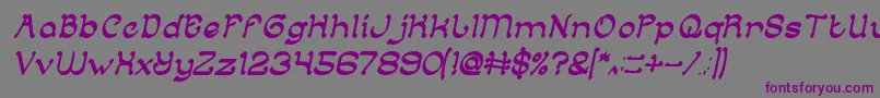 ArabianKnightItalic Font – Purple Fonts on Gray Background