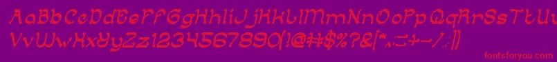 Шрифт ArabianKnightItalic – красные шрифты на фиолетовом фоне