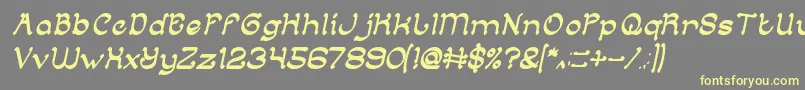 ArabianKnightItalic Font – Yellow Fonts on Gray Background