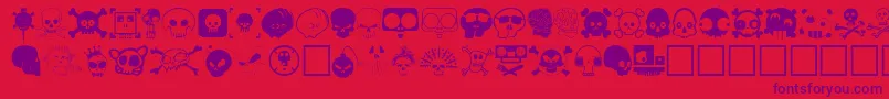 DesignersSkulls Font – Purple Fonts on Red Background