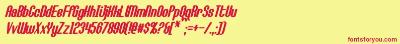 CallieMaeBoldItalic Font – Red Fonts on Yellow Background